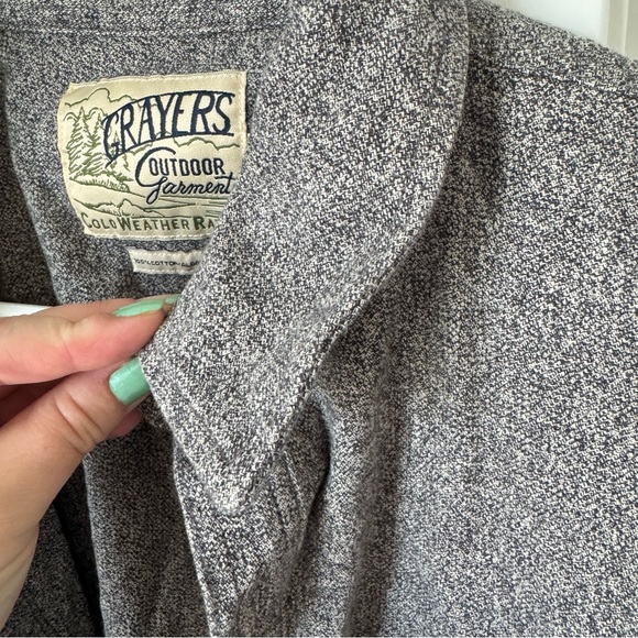 Grayers Men’s Gray Shirt Jacket Size Large 100% Cotton Outdoor Pockets Cold - Picture 7 of 9